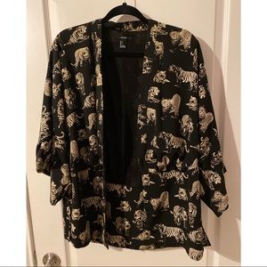 Forever 21 Large Tiger Print Cardigan